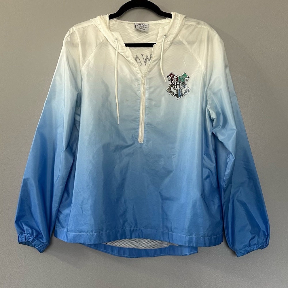 Harry Potter Hogwarts Windbreaker Pullover 1/4 Zip Sz M - Picture 5 of 9